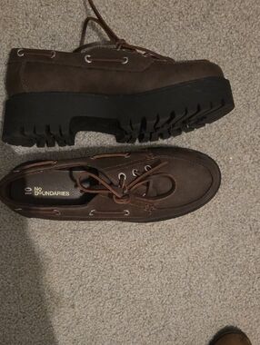 No Boundaries Dark Brown Lug Sole Deck Shoes